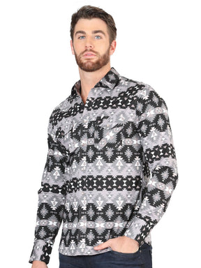 Casual Long - Sleeve Shirt by El General - Black 44397 - BELLEZA'S - Casual Long - Sleeve Shirt by El General - Black 44397 - CABALLERO - 04439701