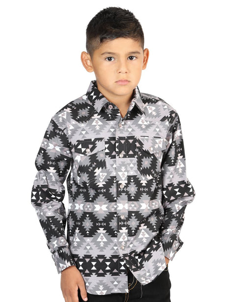 Casual Long - Sleeve Shirt by El General Black 44415 - BELLEZA'S - Casual Long - Sleeve Shirt by El General Black 44415 - NIÑO - 04441501