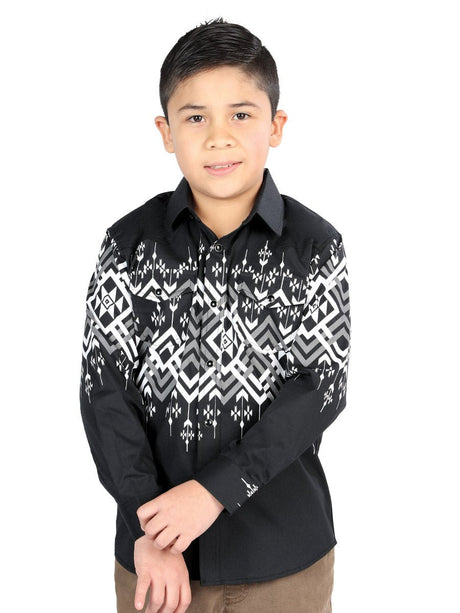 Casual Long - Sleeve Shirt by El General Black 44466 - BELLEZA'S - Casual Long - Sleeve Shirt by El General Black 44466 - NIÑO - 04446601