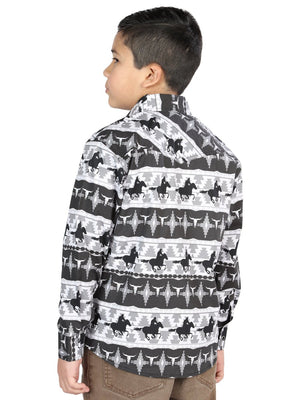 Casual Long - Sleeve Shirt by El General Black 44495 - BELLEZA'S - Casual Long - Sleeve Shirt by El General Black 44495 - NIÑO - 04449501