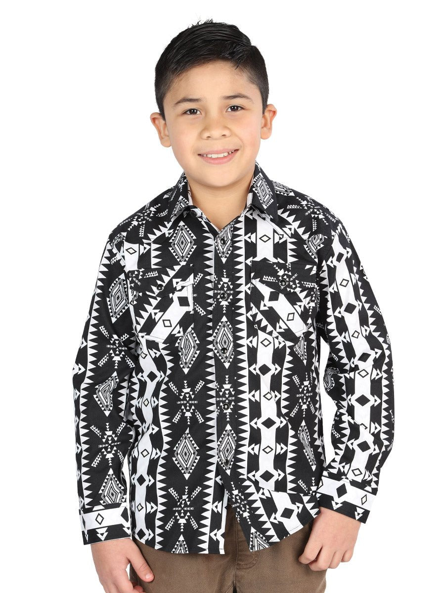Casual Long - Sleeve Shirt by El General Black 44507 - BELLEZA'S - Casual Long - Sleeve Shirt by El General Black 44507 - NIÑO - 04450701