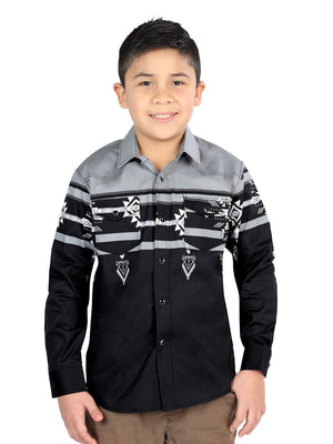 Casual Long - Sleeve Shirt by El General Black/Grey 44467 - BELLEZA'S - Casual Long - Sleeve Shirt by El General Black/Grey 44467 - NIÑO - 04446701