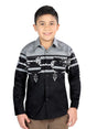 Casual Long - Sleeve Shirt by El General Black/Grey 44467 - BELLEZA'S - Casual Long - Sleeve Shirt by El General Black/Grey 44467 - NIÑO - 04446701