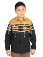 Casual Long - Sleeve Shirt by El General Black/Mustard 44468 - BELLEZA'S - Casual Long - Sleeve Shirt by El General Black/Mustard 44468 - NIÑO - 04446801