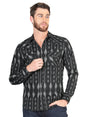Casual Long - Sleeve Shirt by El General Black/White 44433 - BELLEZA'S - Casual Long - Sleeve Shirt by El General Black/White 44433 - CABALLERO - 04443301