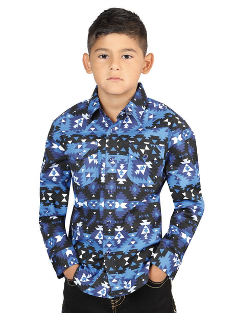 Casual Long - Sleeve Shirt by El General Blue 44416 - BELLEZA'S - Casual Long - Sleeve Shirt by El General Blue 44416 - NIÑO - 04441601