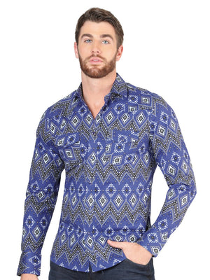 Casual Long - Sleeve Shirt by El General Blue 44429 - BELLEZA'S - Casual Long - Sleeve Shirt by El General Blue 44429 - CABALLERO - 04442901