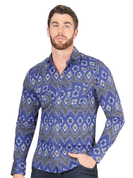 Casual Long - Sleeve Shirt by El General Blue 44429 - BELLEZA'S - Casual Long - Sleeve Shirt by El General Blue 44429 - CABALLERO - 04442901