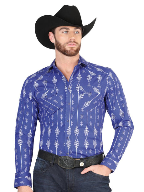 Casual Long - Sleeve Shirt by El General Blue/White 44434 - BELLEZA'S - Casual Long - Sleeve Shirt by El General Blue/White 44434 - CABALLERO - 04443401