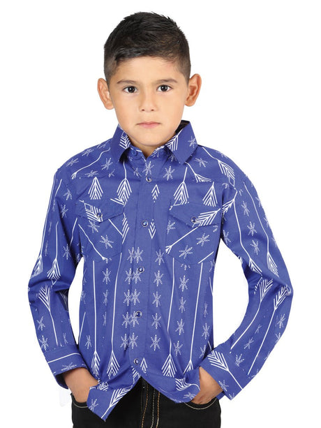 Casual Long - Sleeve Shirt by El General Blue/White 44440 - BELLEZA'S - Casual Long - Sleeve Shirt by El General Blue/White 44440 - NIÑO - 04444001