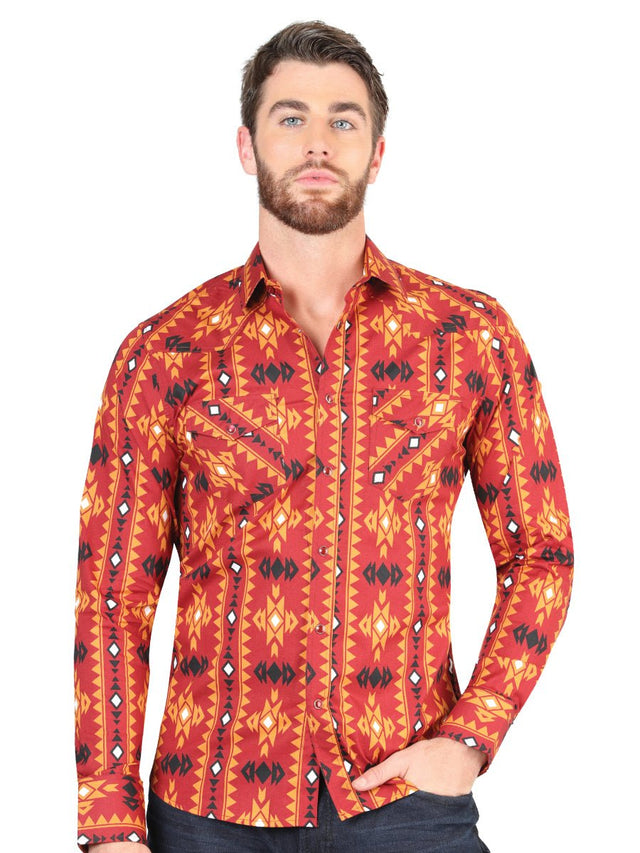 Casual Long - Sleeve Shirt by El General Brick 44400 - BELLEZA'S - Casual Long - Sleeve Shirt by El General Brick 44400 - CABALLERO - 04440001