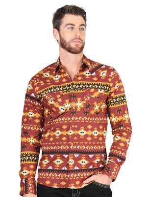 Casual Long - Sleeve Shirt by El General Brick 44420 - BELLEZA'S - Casual Long - Sleeve Shirt by El General Brick 44420 - CABALLERO - 04442001