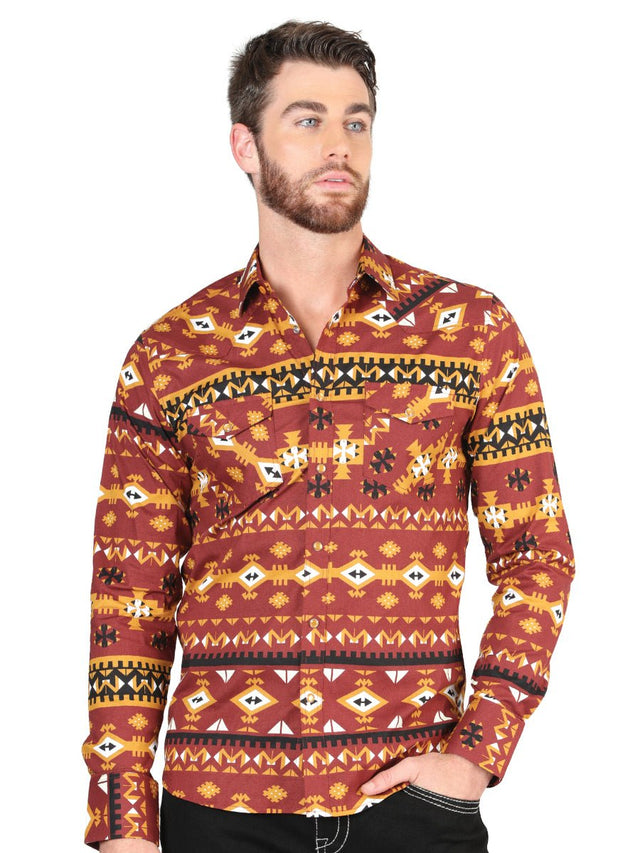 Casual Long - Sleeve Shirt by El General Brick 44420 - BELLEZA'S - Casual Long - Sleeve Shirt by El General Brick 44420 - CABALLERO - 04442001