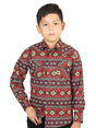 Casual Long - Sleeve Shirt by El General Burgundy 44413 - BELLEZA'S - Casual Long - Sleeve Shirt by El General Burgundy 44413 - NIÑO - 04441301