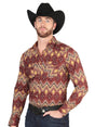 Casual Long - Sleeve Shirt by El General Burgundy 44430 - BELLEZA'S - Casual Long - Sleeve Shirt by El General Burgundy 44430 - CABALLERO - 04443001