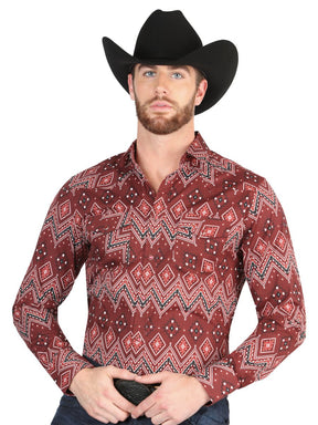 Casual Long - Sleeve Shirt by El General Burgundy 44431 - BELLEZA'S - Casual Long - Sleeve Shirt by El General Burgundy 44431 - CABALLERO - 04443101