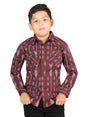 Casual Long - Sleeve Shirt by El General Burgundy 44441 - BELLEZA'S - Casual Long - Sleeve Shirt by El General Burgundy 44441 - NIÑO - 04444101