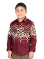 Casual Long - Sleeve Shirt by El General Burgundy 44465 - BELLEZA'S - Casual Long - Sleeve Shirt by El General Burgundy 44465 - NIÑO - 04446501