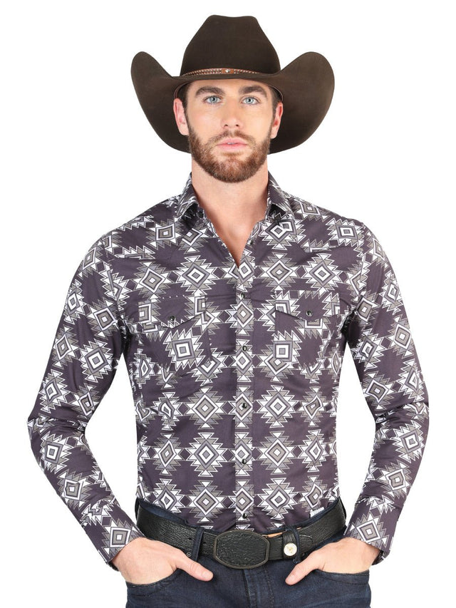Casual Long - Sleeve Shirt by El General Dark Blue 44403 - BELLEZA'S - Casual Long - Sleeve Shirt by El General Dark Blue 44403 - CABALLERO - 04440301