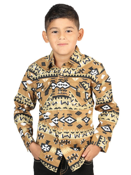 Casual Long - Sleeve Shirt by El General Mustard 44442 - BELLEZA'S - Casual Long - Sleeve Shirt by El General Mustard 44442 - NIÑO - 04444201