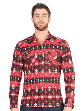 Casual Long - Sleeve Shirt by El General - Red 44396 - BELLEZA'S - Casual Long - Sleeve Shirt by El General - Red 44396 - CABALLERO - 04439601