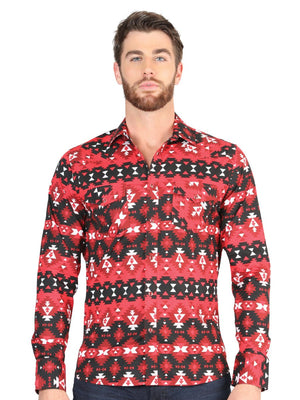 Casual Long - Sleeve Shirt by El General - Red 44396 - BELLEZA'S - Casual Long - Sleeve Shirt by El General - Red 44396 - CABALLERO - 04439601