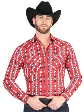 Casual Long - Sleeve Shirt by El General Red 44401 - BELLEZA'S - Casual Long - Sleeve Shirt by El General Red 44401 - CABALLERO - 04440101