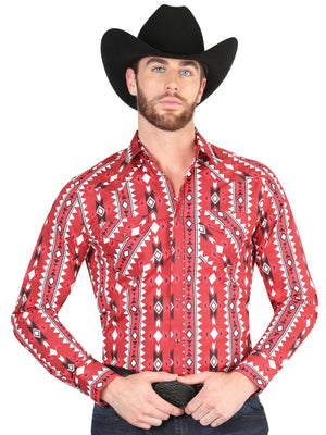 Casual Long - Sleeve Shirt by El General Red 44401 - BELLEZA'S - Casual Long - Sleeve Shirt by El General Red 44401 - CABALLERO - 04440101