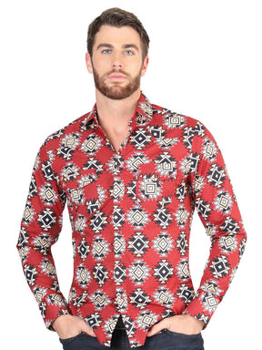Casual Long - Sleeve Shirt by El General Red 44404 - BELLEZA'S - Casual Long - Sleeve Shirt by El General Red 44404 - CABALLERO - 04440401