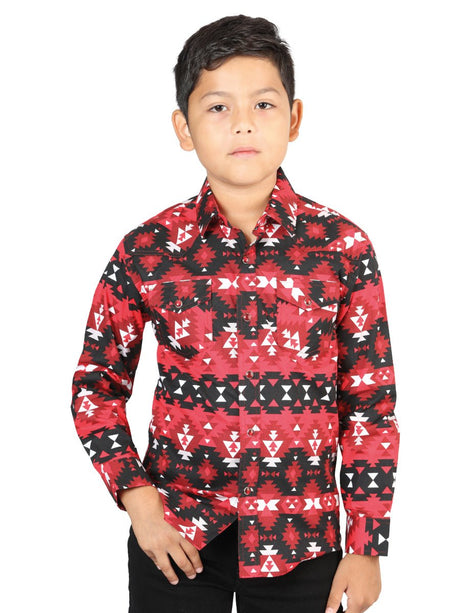 Casual Long - Sleeve Shirt by El General Red 44414 - BELLEZA'S - Casual Long - Sleeve Shirt by El General Red 44414 - NIÑO - 04441401