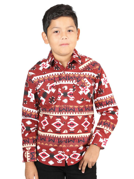 Casual Long - Sleeve Shirt by El General Red 44443 - BELLEZA'S - Casual Long - Sleeve Shirt by El General Red 44443 - NIÑO - 04444301