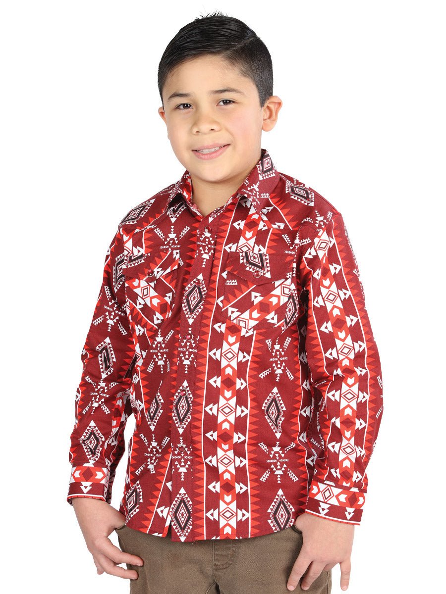 Casual Long - Sleeve Shirt by El General Red 44510 - BELLEZA'S - Casual Long - Sleeve Shirt by El General Red 44510 - NIÑO - 04451001