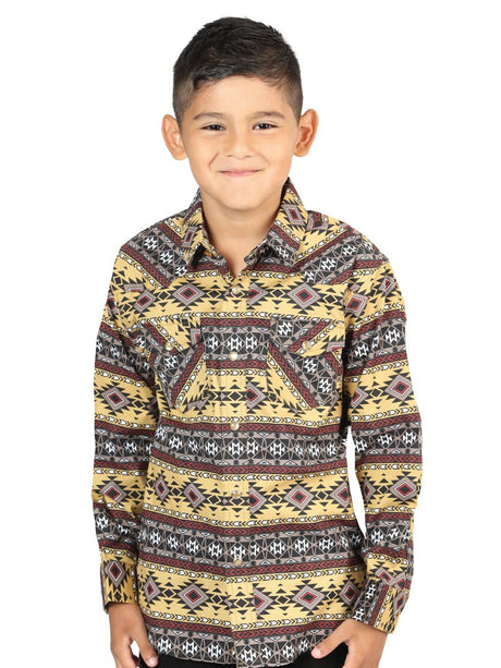 Casual Long - Sleeve Shirt by El General Yellow 44412 - BELLEZA'S - Casual Long - Sleeve Shirt by El General Yellow 44412 - NIÑO - 04441201