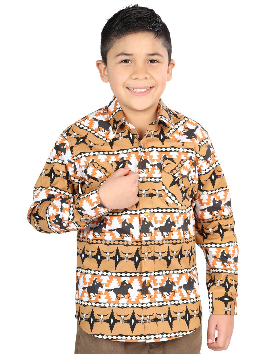 Casual Long - Sleeve Shirt by El General Yellow 44493 - BELLEZA'S - Casual Long - Sleeve Shirt by El General Yellow 44493 - NIÑO - 04449301