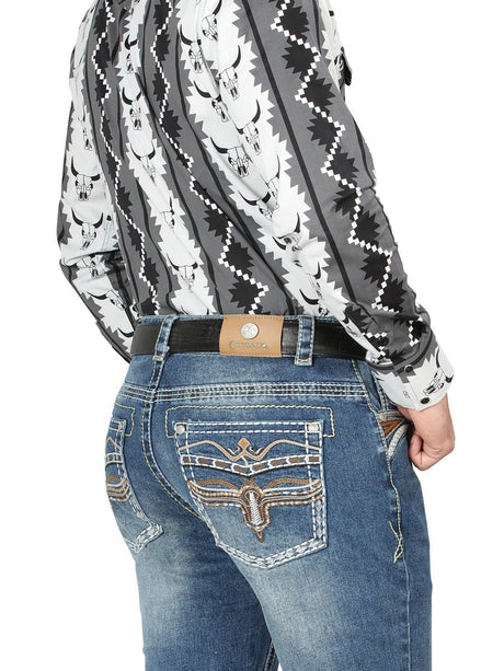 Centenario Bootcut Denim Jeans - Medium Blue 44971 - BELLEZA'S - Centenario Bootcut Denim Jeans - Medium Blue 44971 - Men's Pants - 04497101