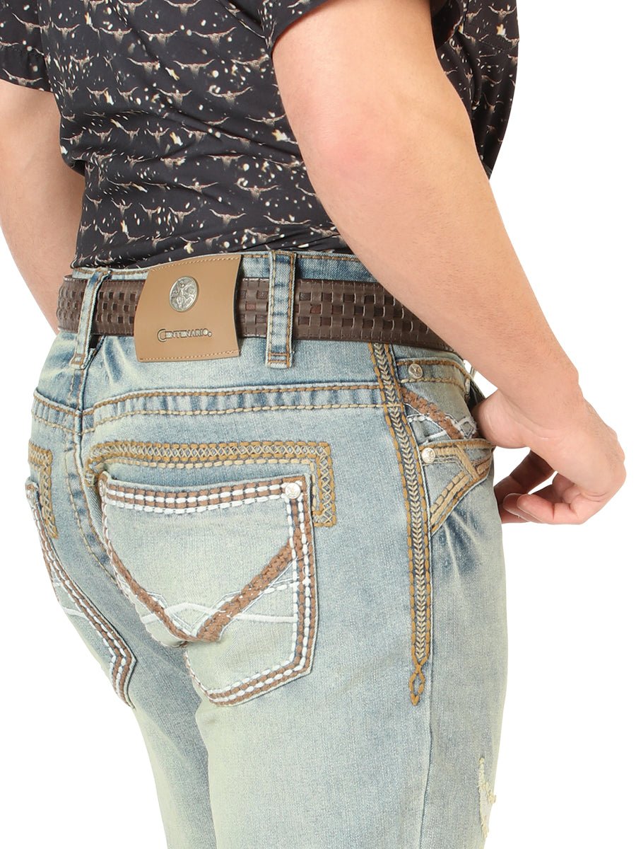 Centenario Men’s Bootcut Jeans - Light Blue 45535 - BELLEZA'S - Centenario Men’s Bootcut Jeans - Light Blue 45535 - CABALLERO - 04553501