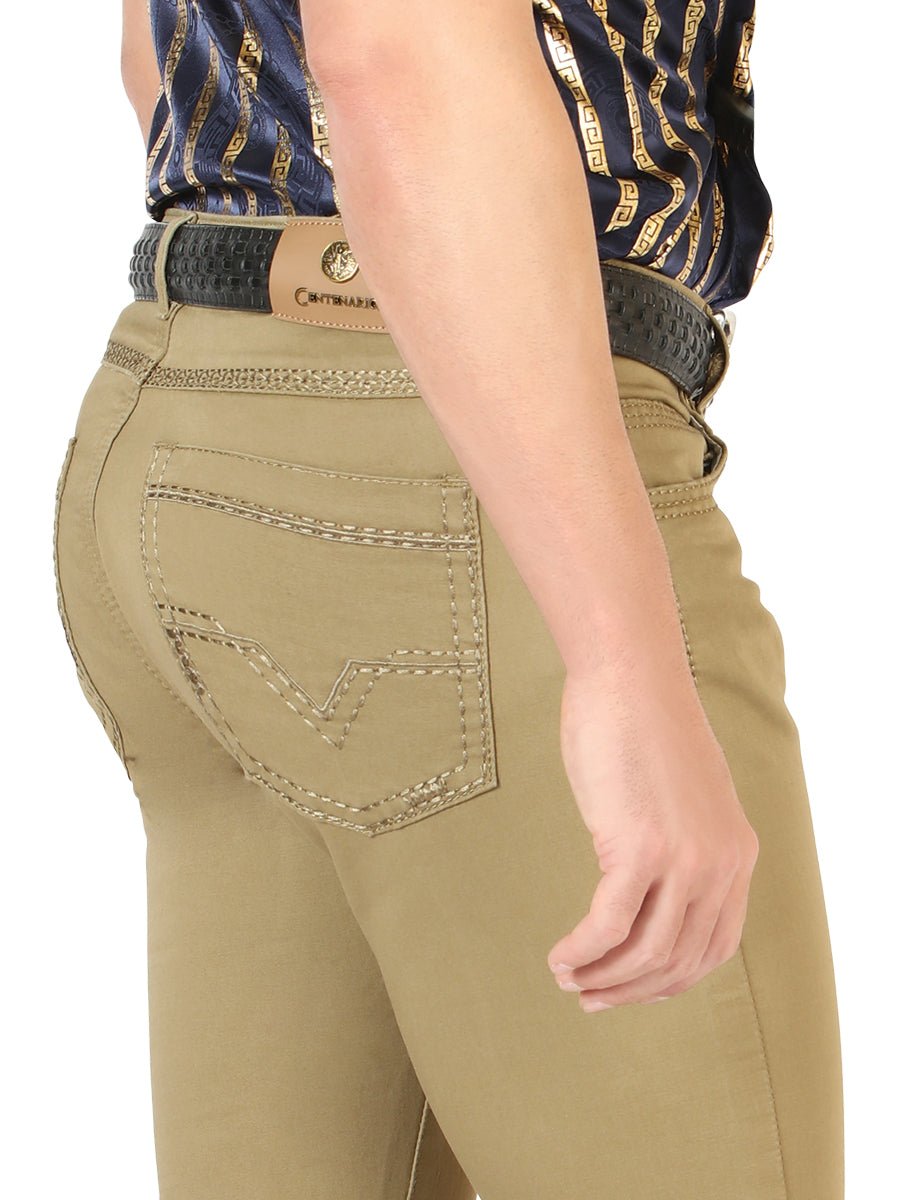 Centenario Slim Fit Denim Pants - Khaki 45542 - BELLEZA'S - Centenario Slim Fit Denim Pants - Khaki 45542 - CABALLERO - 04554201