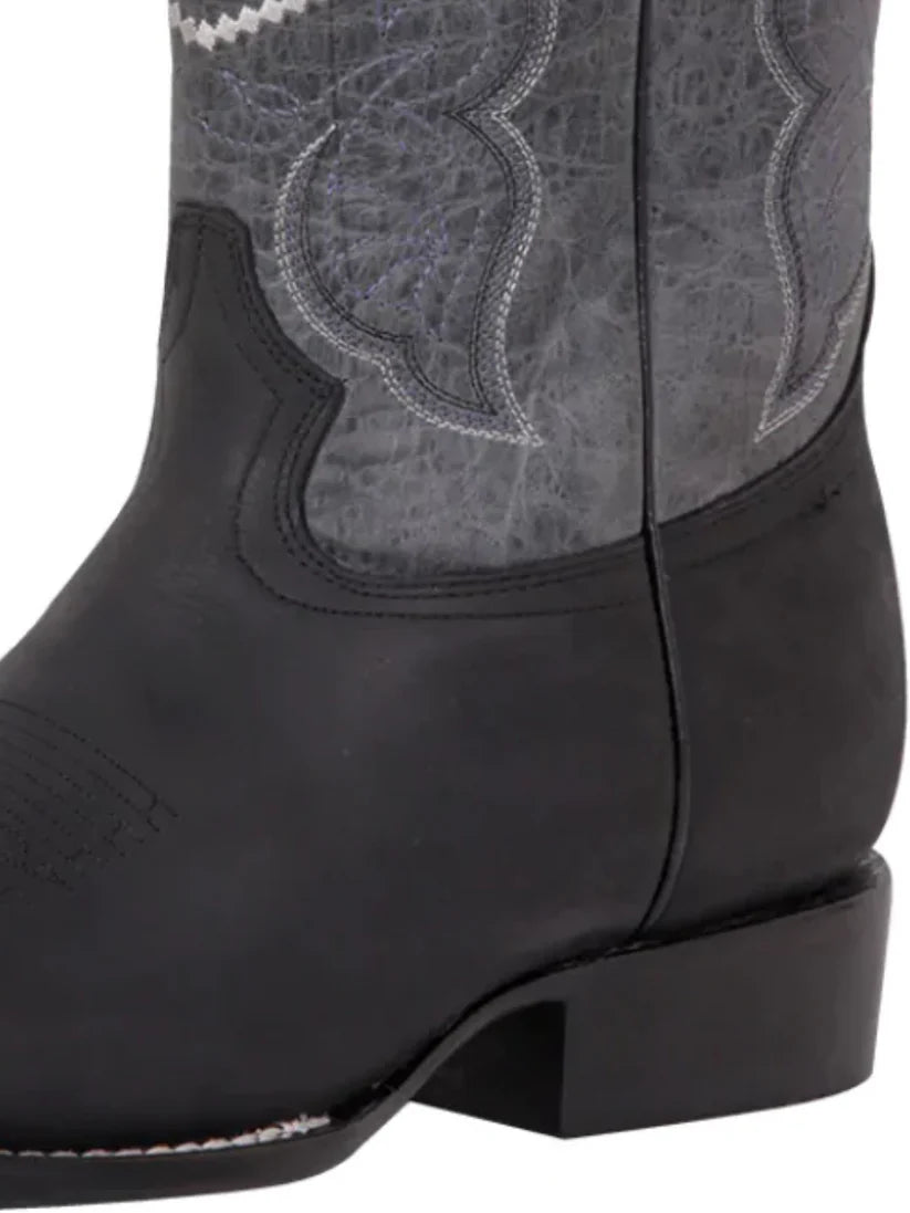 Classic Crazy Leather Rodeo Boots for Men's 'El General' *NEGRO-42998* - BELLEZA'S - Classic Crazy Leather Rodeo Boots for Men's 'El General' *NEGRO-42998* - Botas Para Hombres - 42998 6