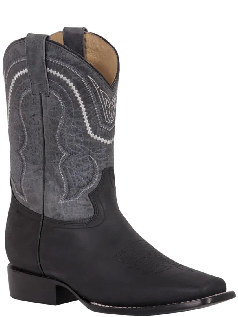 Classic Crazy Leather Rodeo Boots for Men's 'El General' *NEGRO-42998* - BELLEZA'S - Classic Crazy Leather Rodeo Boots for Men's 'El General' *NEGRO-42998* - Botas Para Hombres - 42998 6