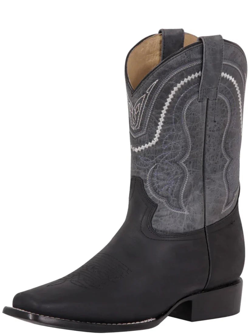 Classic Crazy Leather Rodeo Boots for Men's 'El General' *NEGRO-42998* - BELLEZA'S - Classic Crazy Leather Rodeo Boots for Men's 'El General' *NEGRO-42998* - Botas Para Hombres - 42998 6