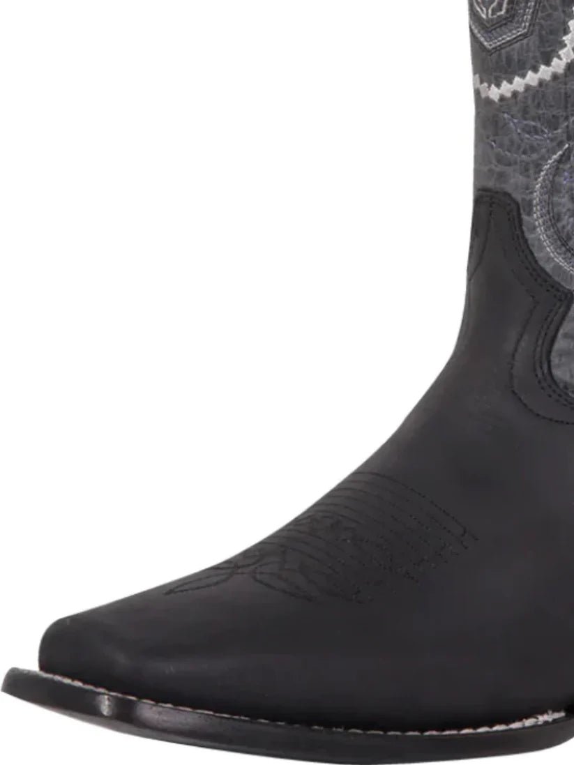 Classic Crazy Leather Rodeo Boots for Men's 'El General' *NEGRO-42998* - BELLEZA'S - Classic Crazy Leather Rodeo Boots for Men's 'El General' *NEGRO-42998* - Botas Para Hombres - 42998 6