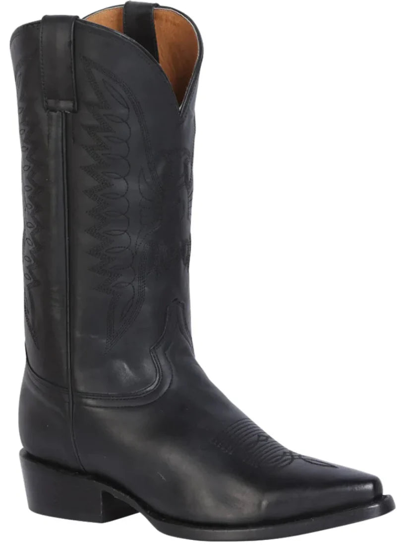 Classic Genuine Grasso Leather Cowboy Boots for Men 'Rodeo Bravo' *BLACK-135* - BELLEZA'S - Classic Genuine Grasso Leather Cowboy Boots for Men 'Rodeo Bravo' *BLACK-135* - Botas Para Hombres - 135 6