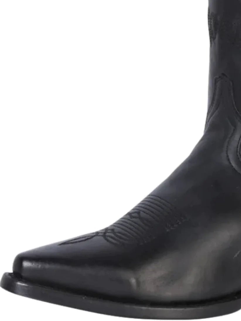 Classic Genuine Grasso Leather Cowboy Boots for Men 'Rodeo Bravo' *BLACK-135* - BELLEZA'S - Classic Genuine Grasso Leather Cowboy Boots for Men 'Rodeo Bravo' *BLACK-135* - Botas Para Hombres - 135 6