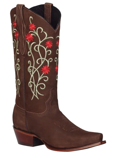 Classic Nubuck Bovine Leather Rodeo Boots for Women 'El General' *CAMEL-41789* - BELLEZA'S - Classic Nubuck Bovine Leather Rodeo Boots for Women 'El General' *CAMEL-41789* - Botas Para Damas - 41789 5