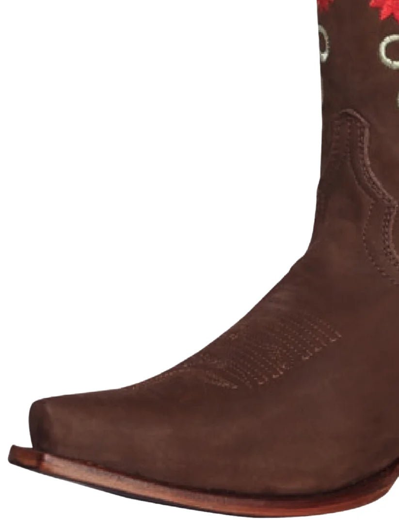 Classic Nubuck Bovine Leather Rodeo Boots for Women 'El General' *CAMEL-41789* - BELLEZA'S - Classic Nubuck Bovine Leather Rodeo Boots for Women 'El General' *CAMEL-41789* - Botas Para Damas - 41789 5