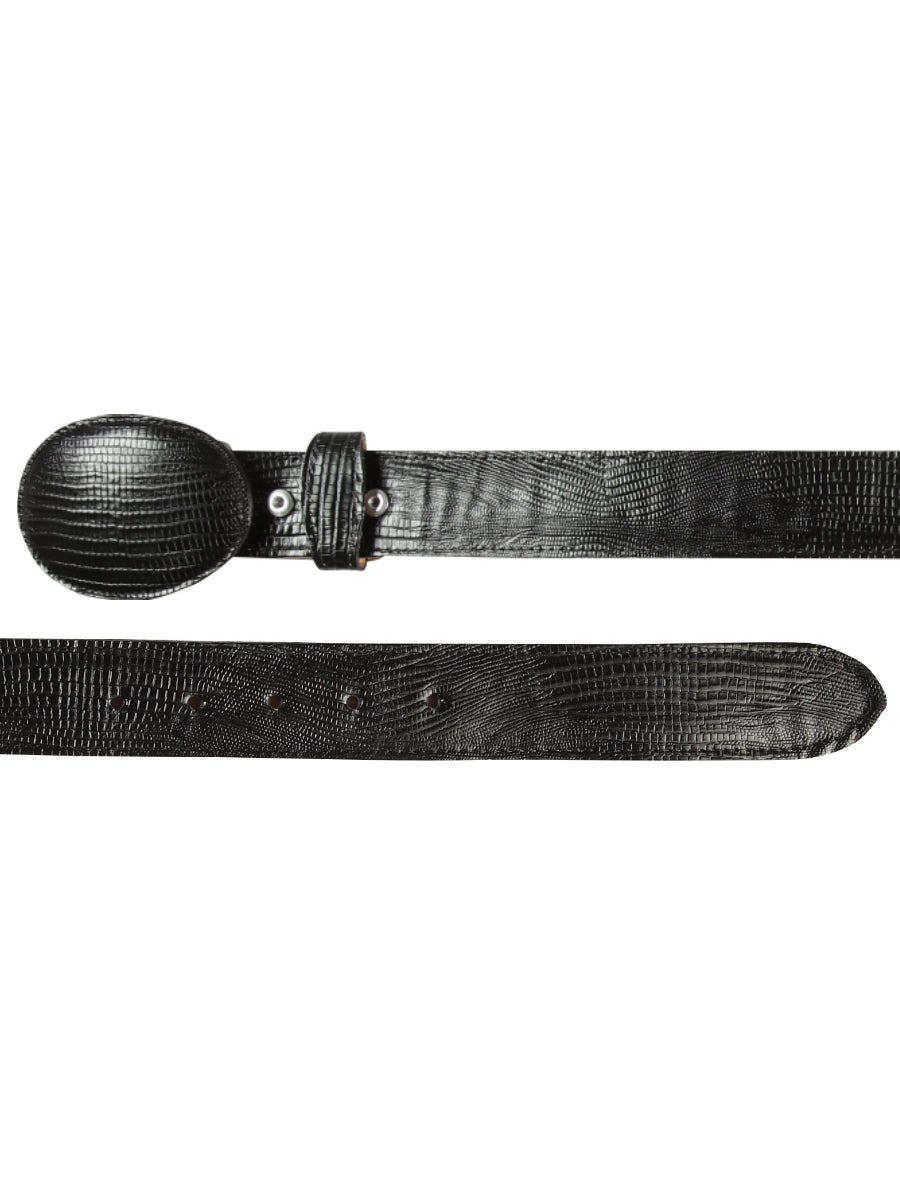 Cowboy Belt - El General - Imitation Lizard - Black 44670 - BELLEZA'S - Cowboy Belt - El General - Imitation Lizard - Black 44670 - CABALLERO - 04467001
