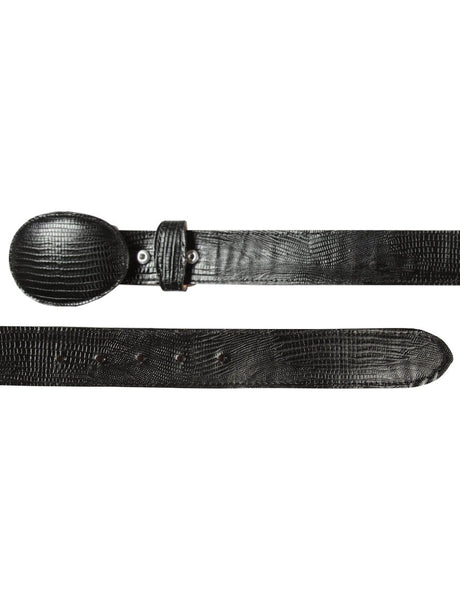 Cowboy Belt - El General - Imitation Lizard - Black 44670 - BELLEZA'S - Cowboy Belt - El General - Imitation Lizard - Black 44670 - CABALLERO - 04467001