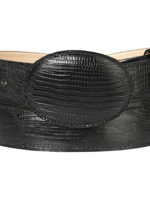Cowboy Belt - El General - Imitation Lizard - Black 44670 - BELLEZA'S - Cowboy Belt - El General - Imitation Lizard - Black 44670 - CABALLERO - 04467001