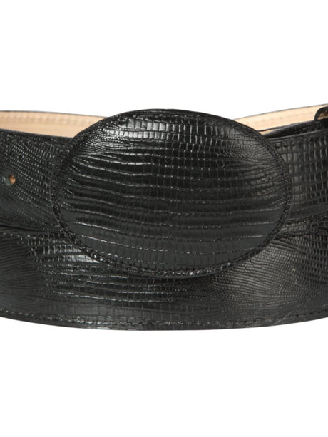 Cowboy Belt - El General - Imitation Lizard - Black 44670 - BELLEZA'S - Cowboy Belt - El General - Imitation Lizard - Black 44670 - CABALLERO - 04467001
