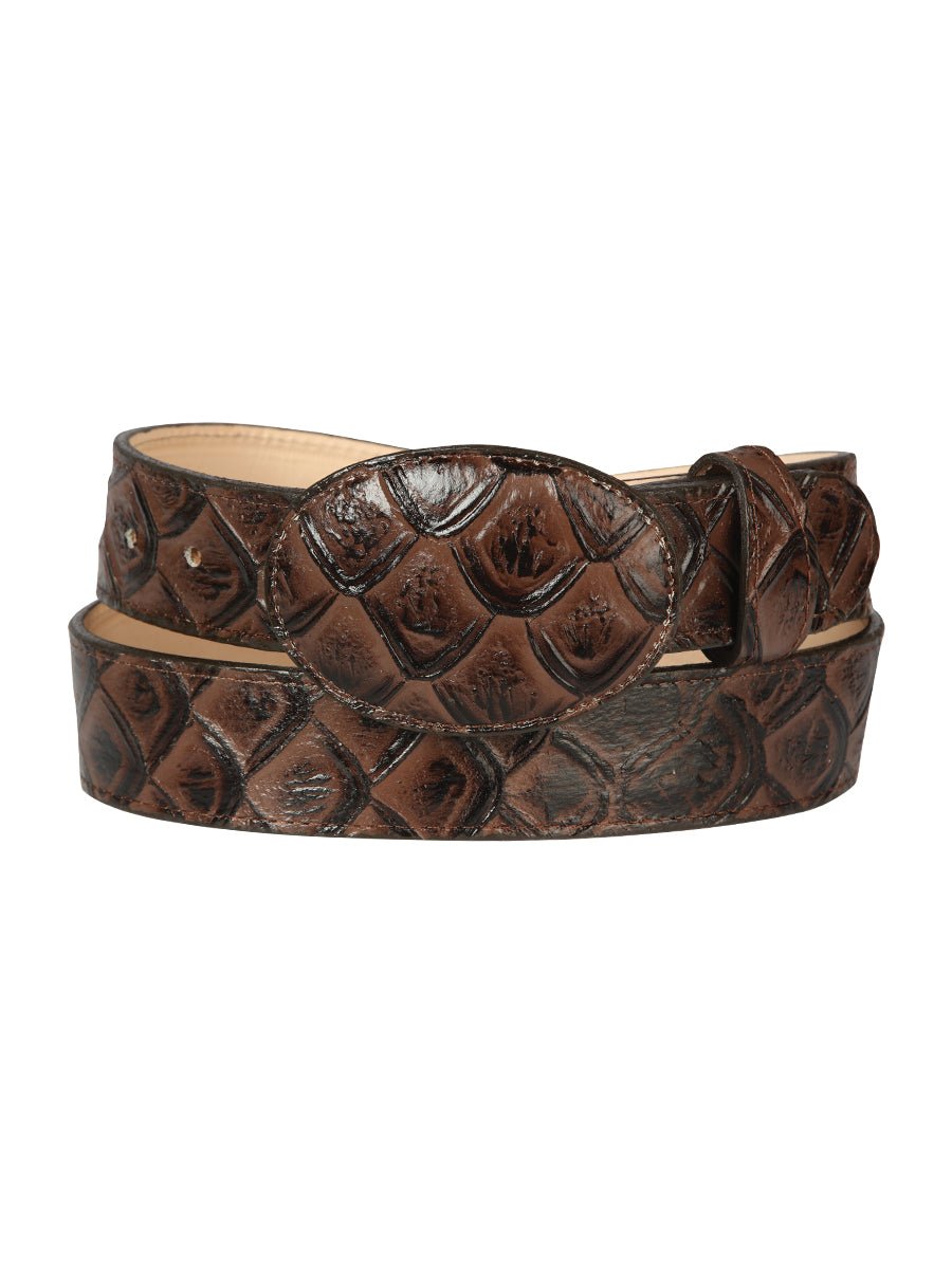 Cowboy Belt - El General - Imitation - Pirarucu - Brown 44668 - BELLEZA'S - Cowboy Belt - El General - Imitation - Pirarucu - Brown 44668 - CABALLERO - 04466801